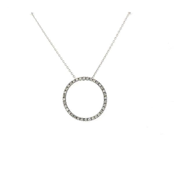 .50CT Diamond Eternity Pendant Necklace, 14KT White Gold - KFK, Inc.