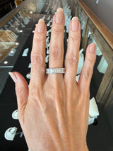 7.24CT Emerald - Cut Diamond Platinum Eternity Band - KFK, Inc.