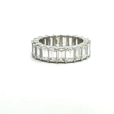 7.24CT Emerald - Cut Diamond Platinum Eternity Band - KFK, Inc.