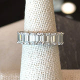 7.24CT Emerald - Cut Diamond Platinum Eternity Band - KFK, Inc.
