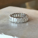 7.24CT Emerald - Cut Diamond Platinum Eternity Band - KFK, Inc.