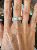 7.24CT Emerald - Cut Diamond Platinum Eternity Band - KFK, Inc.