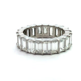 7.24CT Emerald - Cut Diamond Platinum Eternity Band - KFK, Inc.