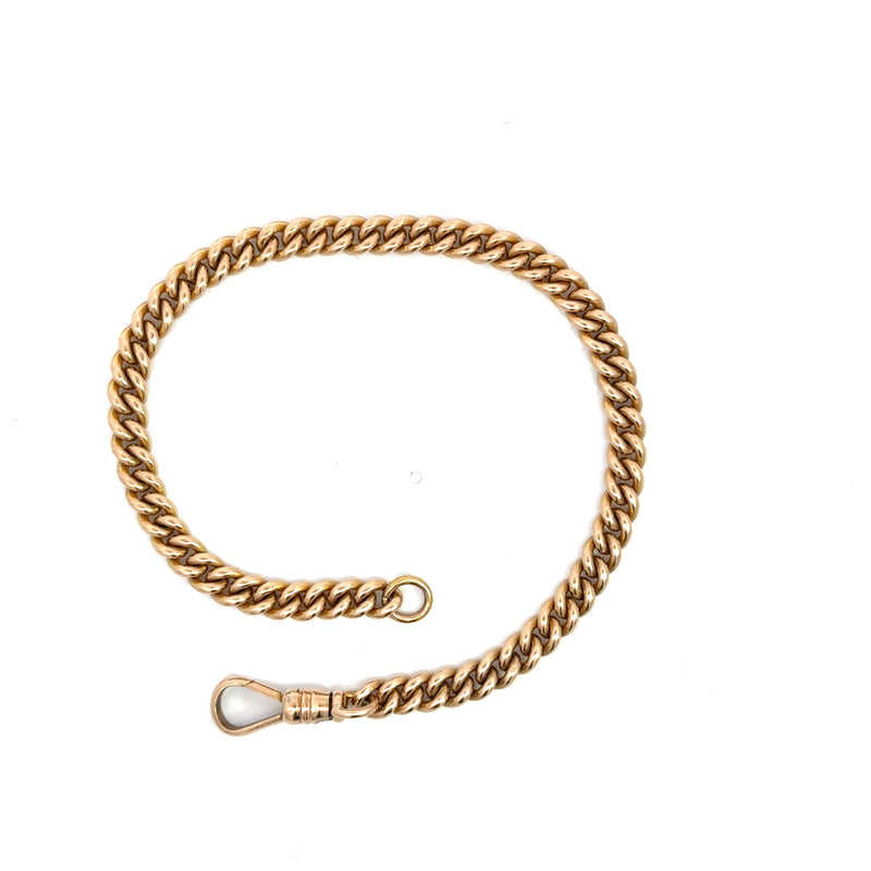 Antique 14KT Rose Gold 5mm Curb Chain Bracelet