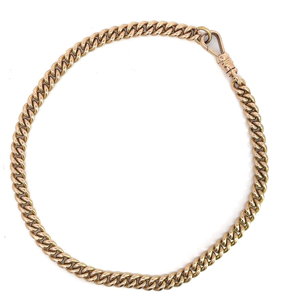 Antique 14KT Rose Gold 5mm Curb Chain Bracelet