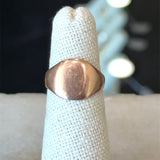 Antique 1914 9KT rose gold signet ring hallmarks 1914 Birmingham KFK Jewelers Los Angeles