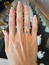 Antique 1914 9KT rose gold signet ring hallmarks 1914 Birmingham KFK Jewelers Los Angeles