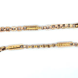 Antique rosy-yellow 9KT gold chain necklace with Albert T-bar and links for charms KFK Jewelers Los Angeles