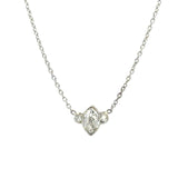 Antique Platinum Marquise Round Diamond Pendant