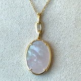 Monica Rich Kosann 18KT yellow gold mother of pearl oval locket KFK Jewelers Los Angeles