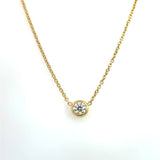 Roberto Coin 18K Yellow Gold Single Diamond Necklace .49CT KFK Jewelers Los Angeles
