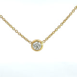 Roberto Coin 18K Yellow Gold Single Diamond Necklace .49CT KFK Jewelers Los Angeles