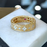 Roberto Coin 18KT rose gold Venetian Princess diamond band KFK Jewelers Los Angeles