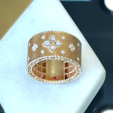 Roberto Coin 18KT rose gold Venetian Princess diamond wide cigar band KFK Jewelers Los Angeles