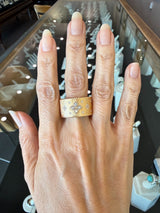 Roberto Coin 18KT rose gold Venetian Princess diamond wide cigar band KFK Jewelers Los Angeles