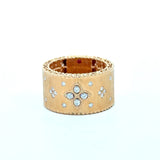 Roberto Coin 18KT rose gold Venetian Princess diamond wide cigar band KFK Jewelers Los Angeles