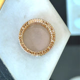 Roberto Coin 18KT rose gold Venetian Princess diamond wide cigar band KFK Jewelers Los Angeles