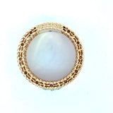 Roberto Coin 18KT rose gold Venetian Princess diamond wide cigar band KFK Jewelers Los Angeles