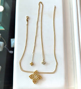 Roberto Coin 18KT Yellow Gold Venetian Princess Diamond Dual Chain Necklace KFK Jewelers Los Angeles