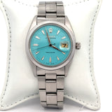 1955 Rolex Precision Oyster Date 34mm stainless steel with after market custom blue dial model 6494 KFK Jewelers Los Angeles