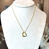 Tiffany Elsa Peretti Spain 18KT yellow gold 15mm open heart pendant necklace KFK Jewelers Los Angeles