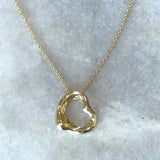 Tiffany Elsa Peretti Spain 18KT yellow gold 15mm open heart pendant necklace KFK Jewelers Los Angeles