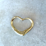Tiffany Elsa Peretti 18KT yellow gold open heart pendant with pouch KFK Jewelers Los Angeles