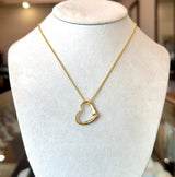 Tiffany Elsa Peretti 18KT yellow gold open heart pendant with pouch KFK Jewelers Los Angeles