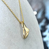 Tiffany Elsa Peretti 18KT yellow gold open heart pendant with pouch KFK Jewelers Los Angeles