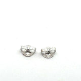 Tiffany platinum diamond cross-stitch mini stud earrings KFK Jewelers Los Angeles