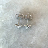 Tiffany platinum diamond cross-stitch mini stud earrings KFK Jewelers Los Angeles