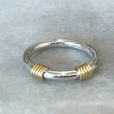 Tiffany sterling silver and 18K yellow gold 2-wire coil band size 7 KFK Jewelers Los Angeles