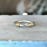 Tiffany sterling silver and 18K yellow gold 2-wire coil band size 7 KFK Jewelers Los Angeles