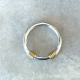 Tiffany sterling silver and 18K yellow gold 2-wire coil band size 7 KFK Jewelers Los Angeles