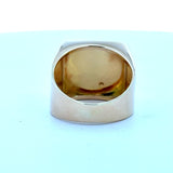 Vintage 1970s 18KT Italian gold lightweight signet ring size 9.25 KFK Jewelers Los Angeles