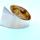 Vintage 1970s 18KT Italian gold lightweight signet ring size 9.25 KFK Jewelers Los Angeles