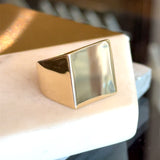 Vintage 1970s 18KT Italian gold lightweight signet ring size 9.25 KFK Jewelers Los Angeles