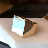 Vintage 1970s 18KT Italian gold lightweight signet ring size 9.25 KFK Jewelers Los Angeles