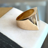 Vintage 1970s 18KT Italian gold lightweight signet ring size 9.25 KFK Jewelers Los Angeles