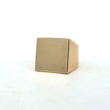 Vintage 1970s 18KT Italian gold lightweight signet ring size 9.25 KFK Jewelers Los Angeles