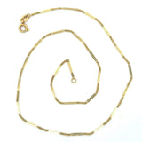 Vintage 1960's 14K yellow gold curb and bar link chain 15 inches KFK Jewelers Los Angeles