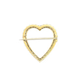 Vintage 1950's heart-shaped 1.70CT diamond brooch crafted in platinum and 18KT yellow gold KFK Jewelers Los Angeles