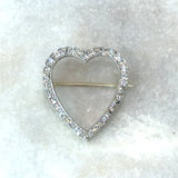 Vintage 1950's heart-shaped 1.70CT diamond brooch crafted in platinum and 18KT yellow gold KFK Jewelers Los Angeles