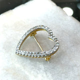 Vintage 1950's heart-shaped 1.70CT diamond brooch crafted in platinum and 18KT yellow gold KFK Jewelers Los Angeles