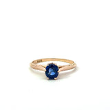 Antique 1.0CT Blue Sapphire Solitaire, 14KT Yellow Girl - KFK, Inc.