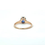 Antique 1.0CT Blue Sapphire Solitaire, 14KT Yellow Gold mounting KFK Jewelers Los Angeles