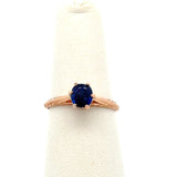 Antique 1.0CT Blue Sapphire Solitaire, 14KT Yellow Gold - KFK, Inc.