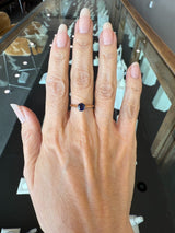 Antique 1.0CT Blue Sapphire Solitaire, 14KT Yellow Gold - KFK, Inc.