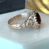 Antique 10KT Gold Garnet and Pearl Ring - KFK, Inc.