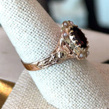Antique 10KT Gold Garnet and Pearl Ring - KFK, Inc.